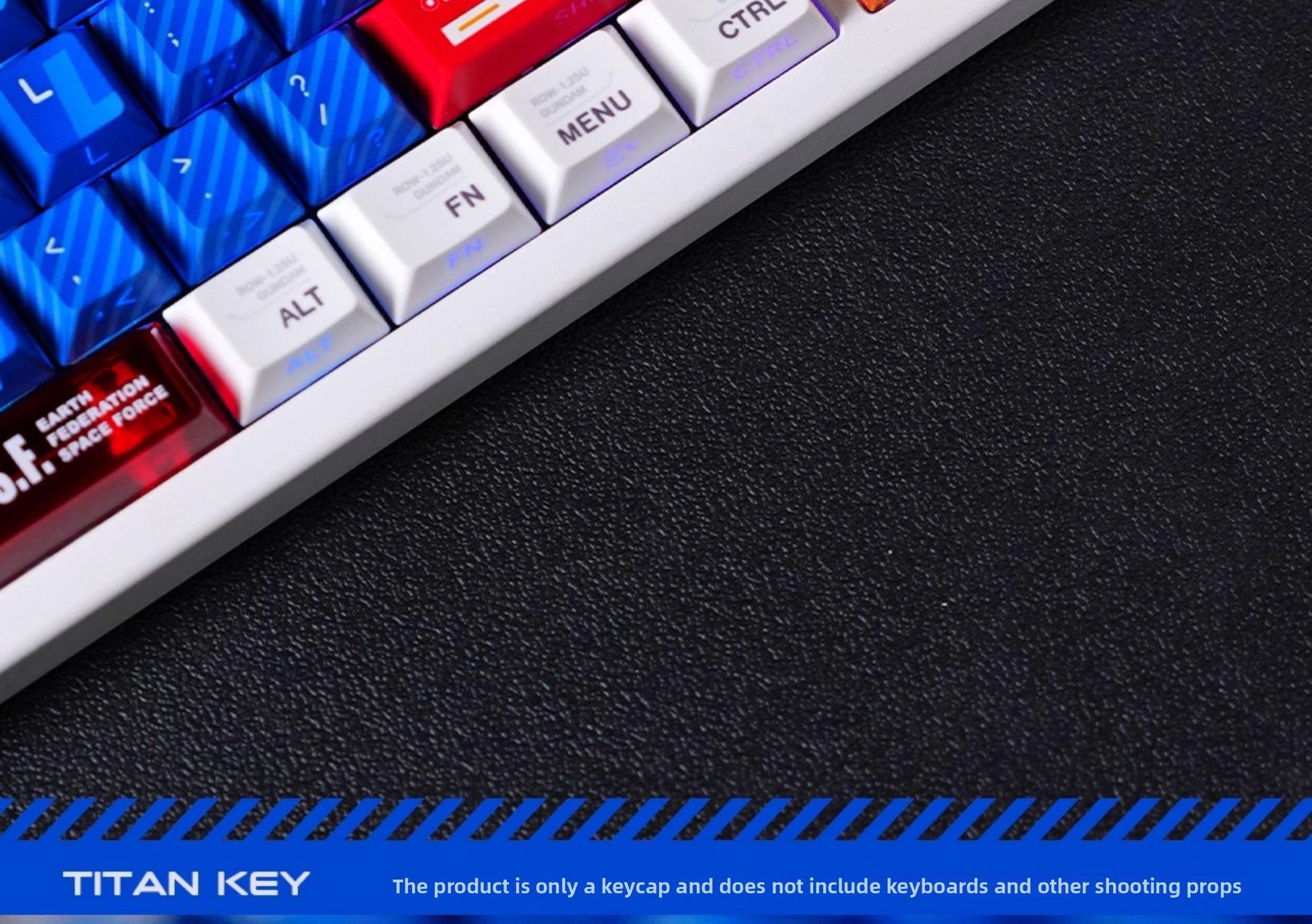 AiFei Titan Nation Gundam V2 Keycaps Nuclear Side-Transparent PBT - Titan Nation