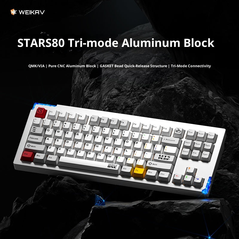 STARS80 V2 Tri-Mode Aluminum Keyboard – Custom Gasket RGB