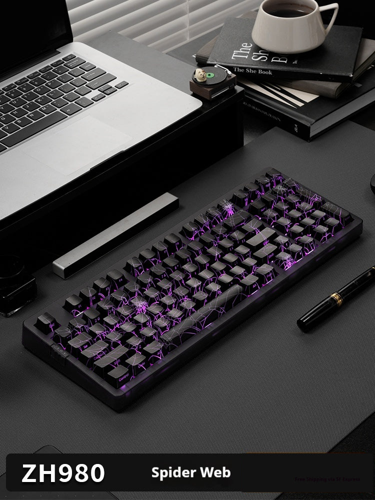 ZH980 Black Transparent Spider-Web Mechanical Keyboard | Gaming