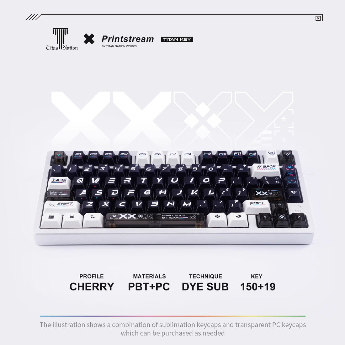 CSGO Printstream keycaps Set Compatible with Wooting 60HE mechanical keyboards layout