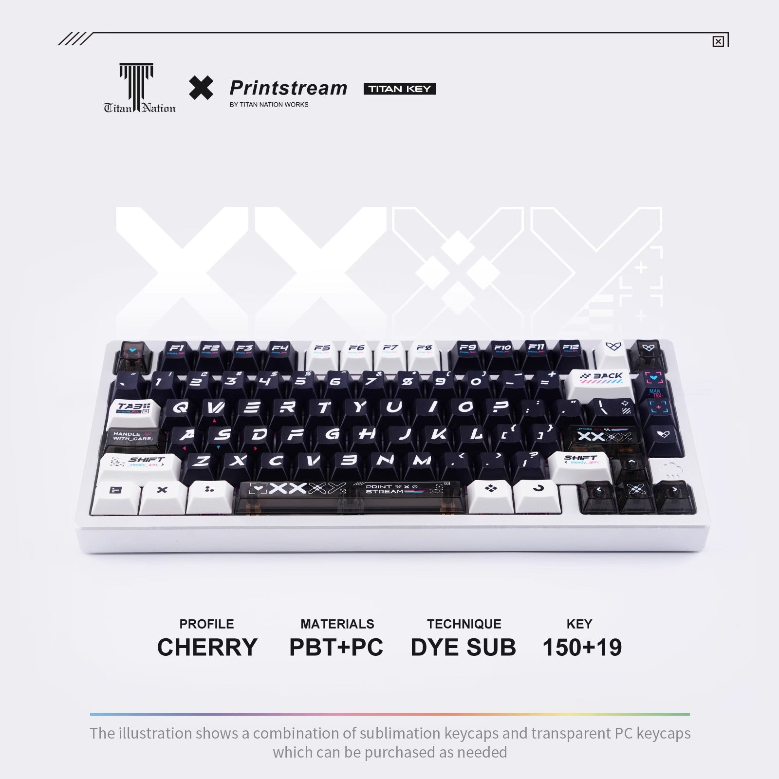 CSGO Printstream keycaps Set Compatible with Wooting 60HE mechanical keyboards layout