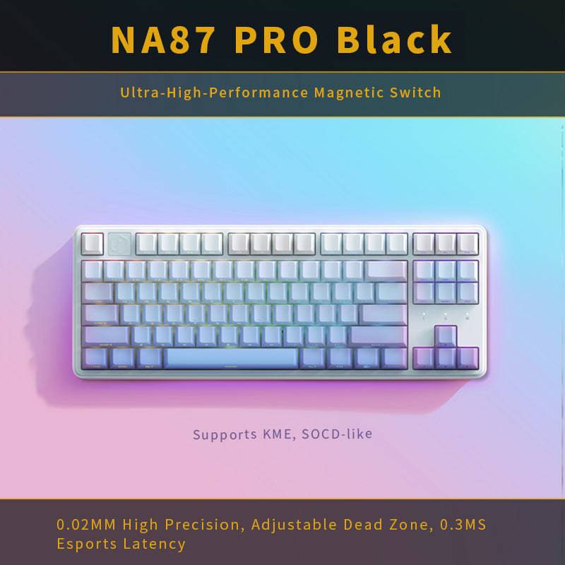 IROK NA87 Quick-Trigger Magnetic Switches RGB Hall Effect Keyboard TKL 80% Hot-Swappable Wired Gaming Keyboard for Win/Mac Gamers - White