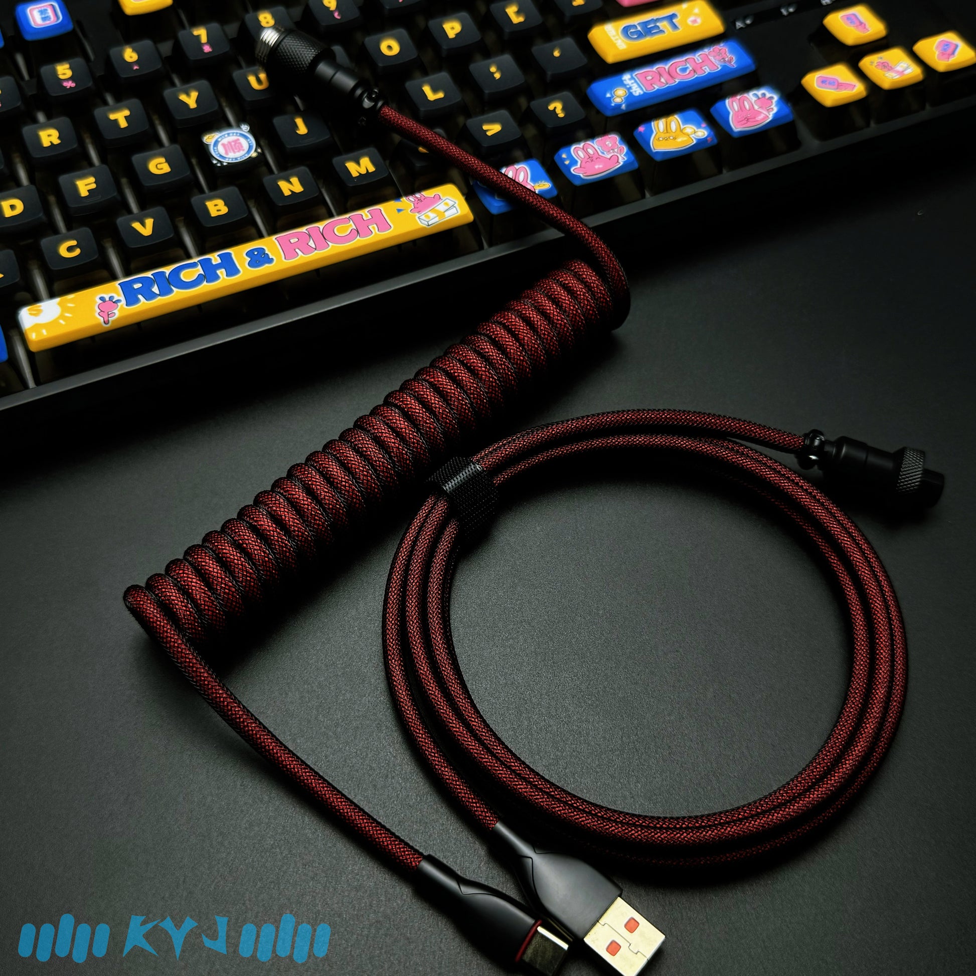 Custom Coiled Type-C Aviator Cable for Mechanical Keyboards – 8K Magnetic Switch Data Cable - Titan Nation