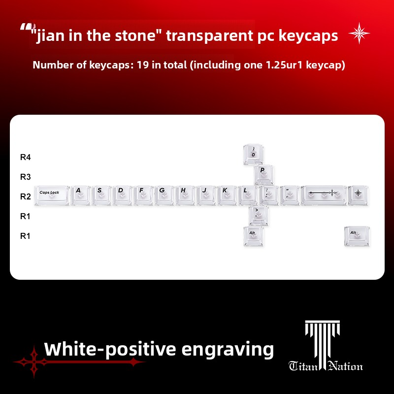 The Sword in the Stone Carbon Fiber Keycaps - Titan Nation