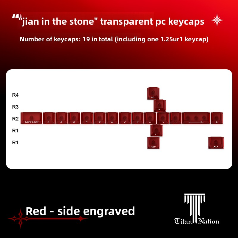 The Sword in the Stone Carbon Fiber Keycaps - Titan Nation