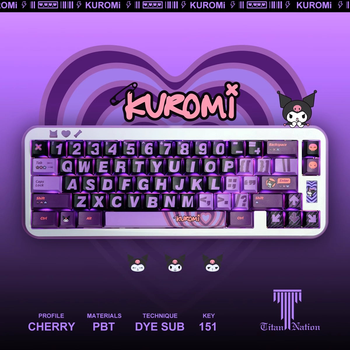 Kuromi Keycap Set keyboards layout compatible with wooting68