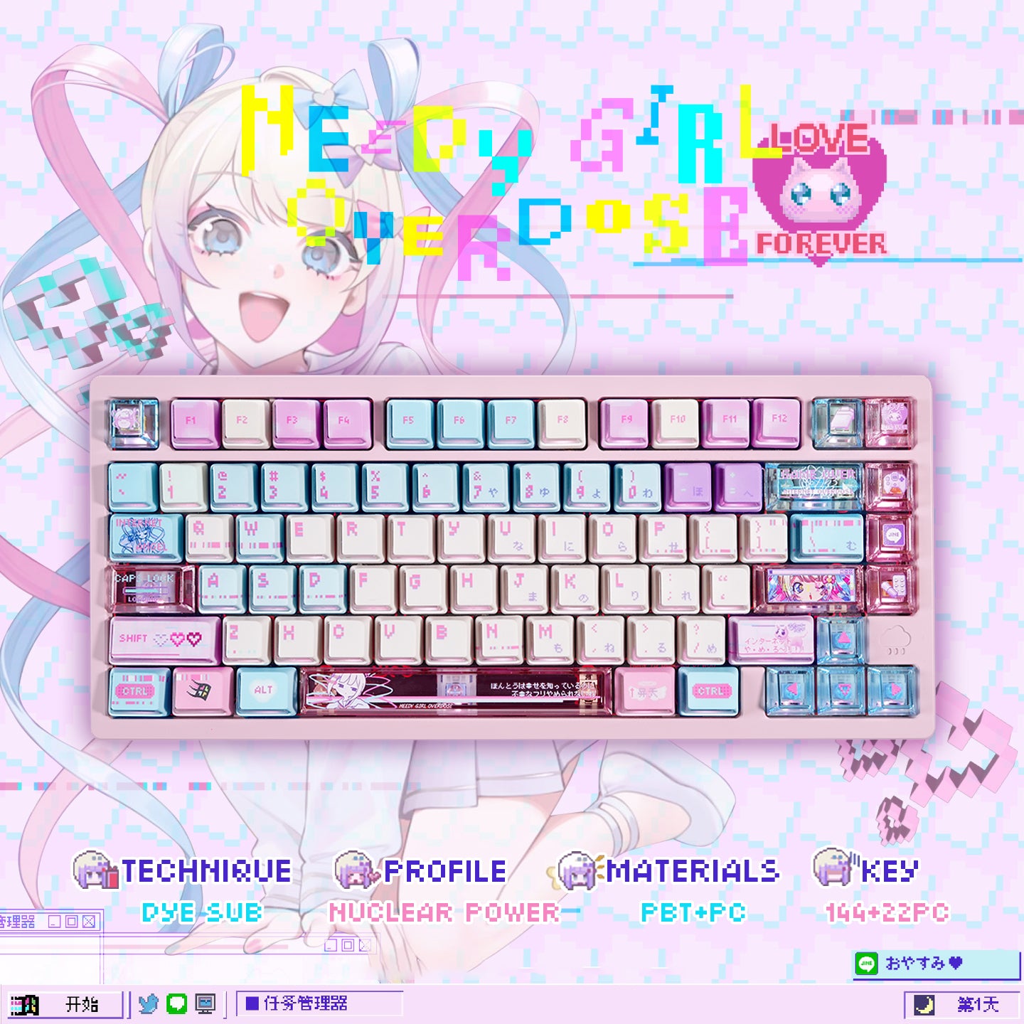 KAngel - Astral Party Wiki Keycaps Compatible with Wooting 60HE, MAD60HE, ACE60, ATK EDGE60, FUN60, WIN60, LUCKY 65, IPI65, REAL67, XTRFY K5, TITAN68, ACE68, MAD68HE, MADE68, HERO68, NANO68, FIRE68, MIG68, and ATK RS6.