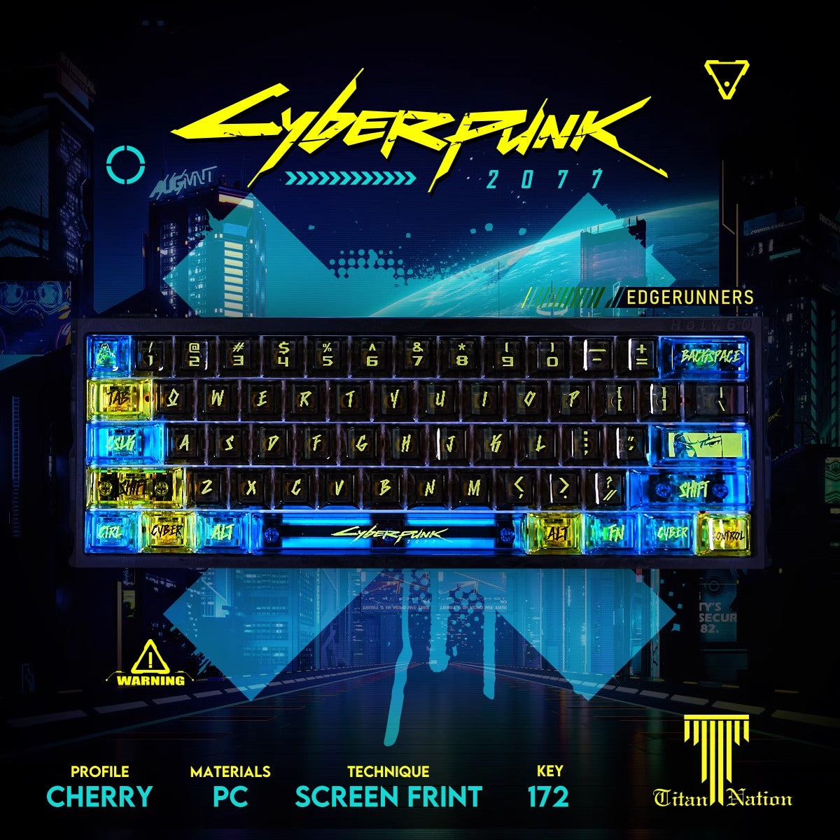 Custom Cyberpunk Keycaps Set mechanical keyboards layout
