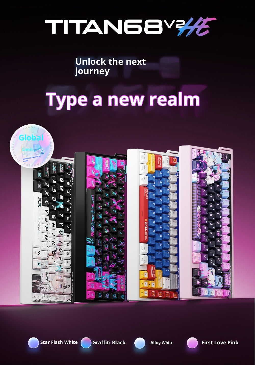 TITAN68V2HE Hall Effect Keyboard– Ultra Precision 0.001mm & 8KHz Speed TITAN68V2HE Hall Effect Keyboard– Ultra Precision 0.001mm & 8KHz Speed