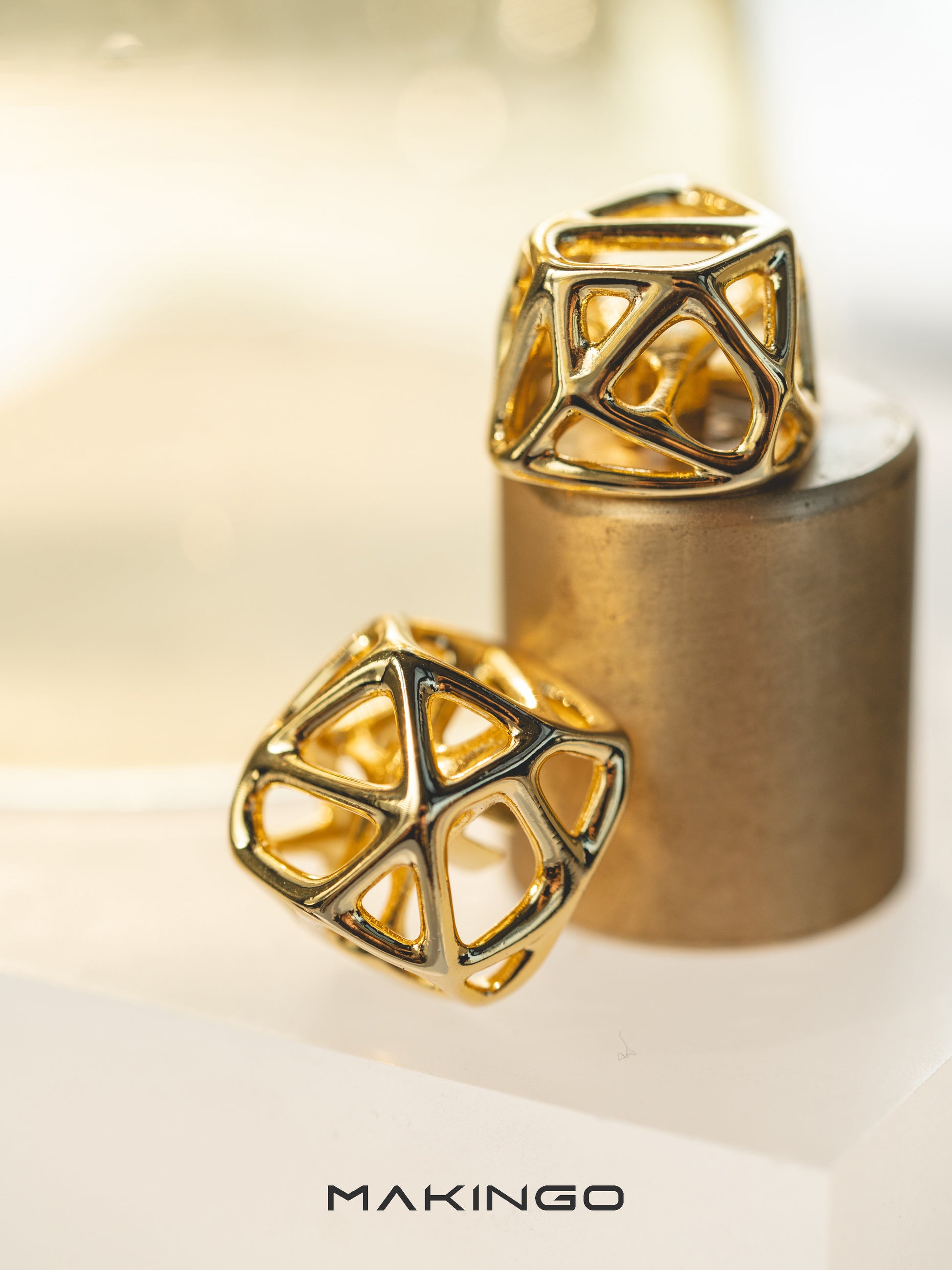 Makingo Hollow Black Gold Artisan Keycap – Original Metal ESC Key - Titan Nation