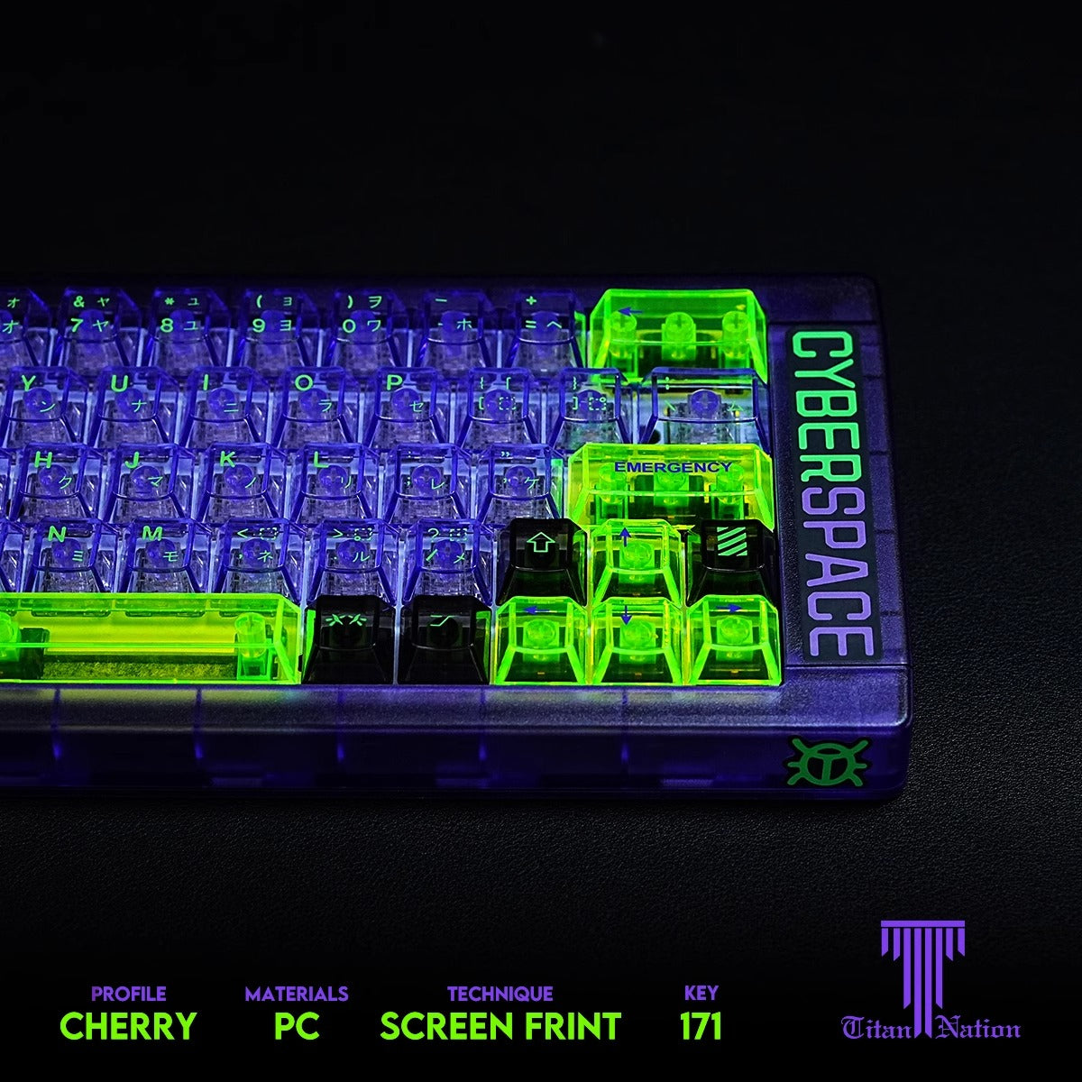 EVA-01 Anime Custom Keycaps set mechanical keyboards layout Compatible with Wooting two HE