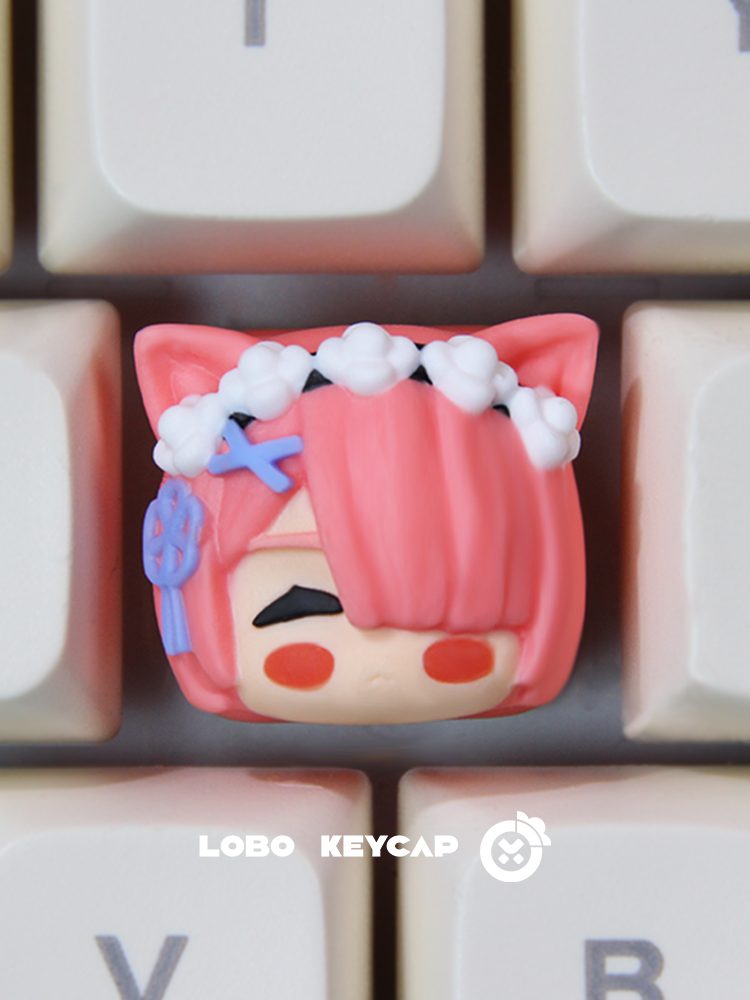 Rem & Ram Anime Artisan Keycap for Mechanical Keyboard Gift