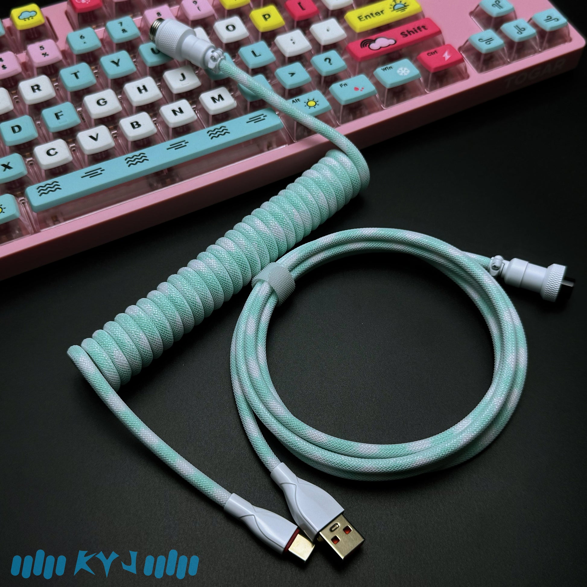 Custom Coiled Type-C Aviator Cable for Mechanical Keyboards – 8K Magnetic Switch Data Cable - Titan Nation