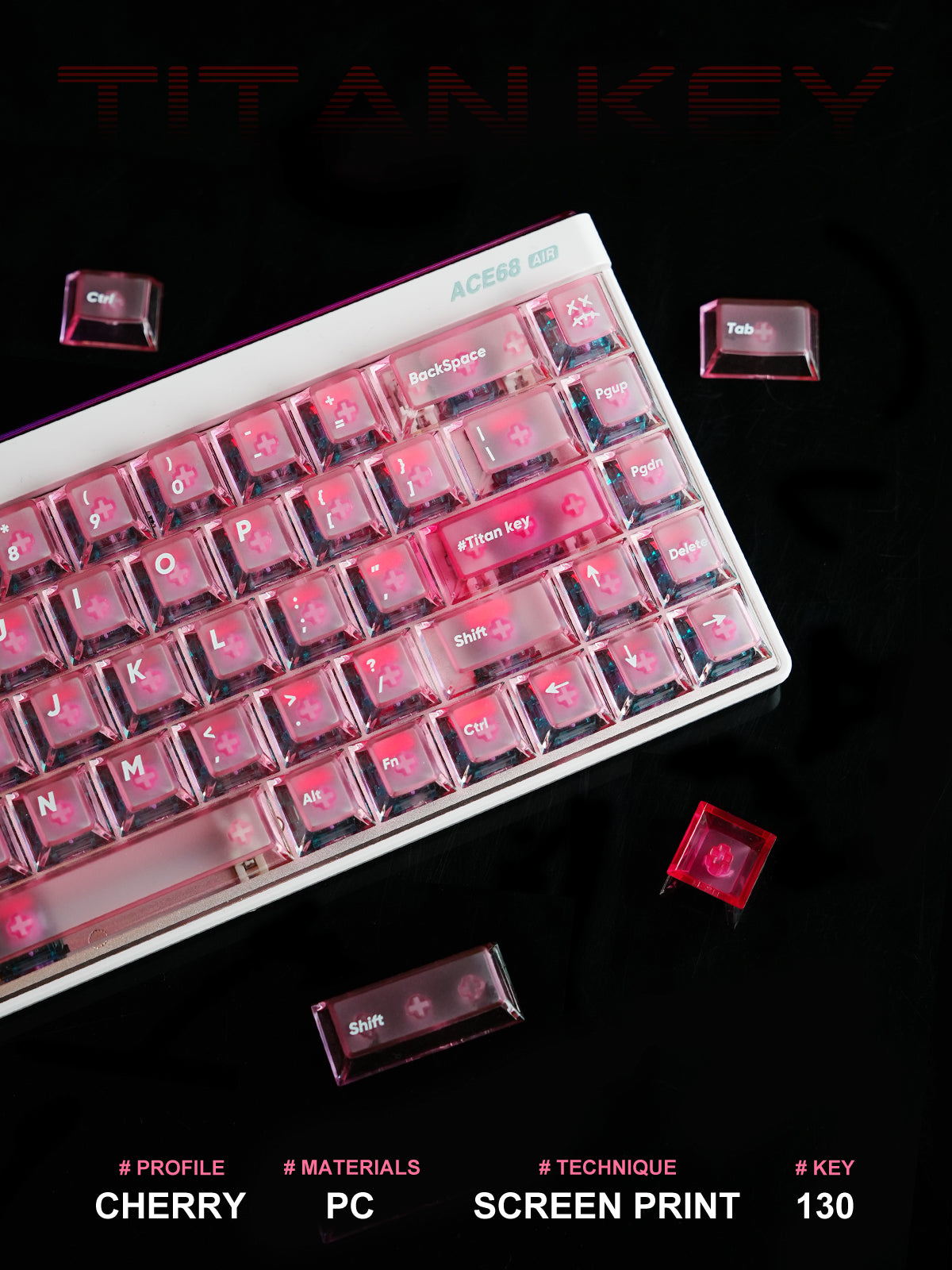 Titan Nation Frosted Matte Dual-Tone Keycaps – PC Translucent Set - Titan Nation