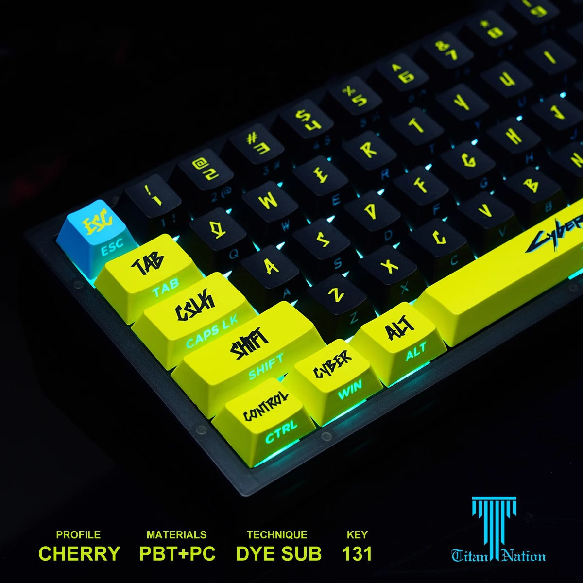 Custom Cyberpunk Keycaps Set mechanical keyboards layout Compatible with NuPhy Air75