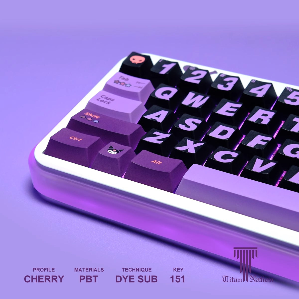 Kuromi Keycap Set keyboards layout compatible with wooting68