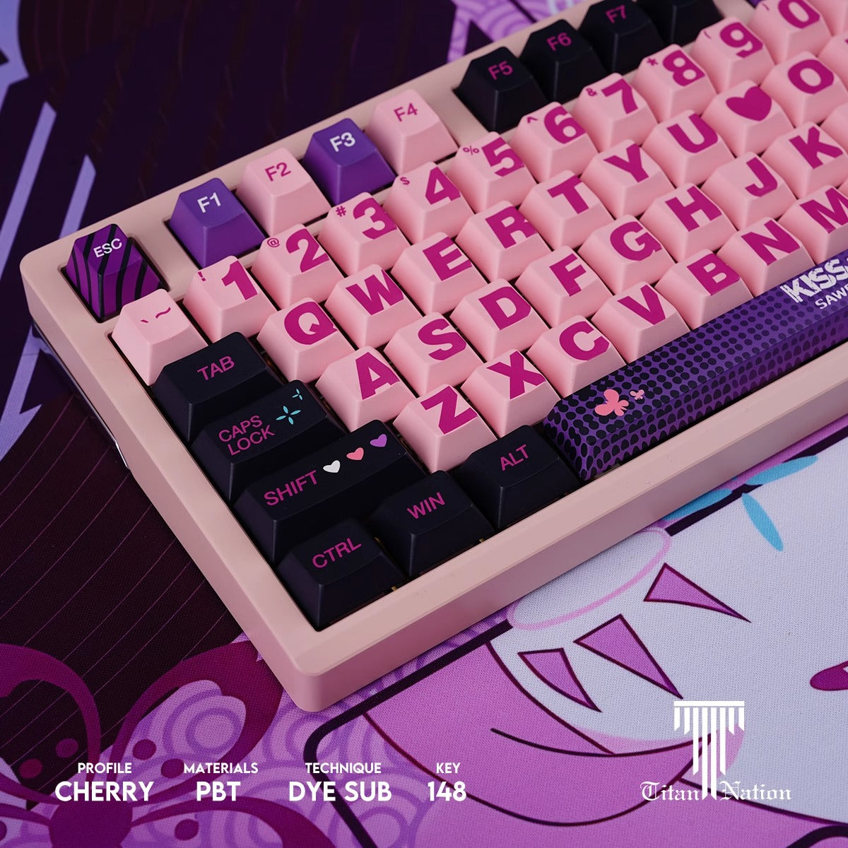 CSGO Kiss Love Custom PBT Keycaps Set mechanical keyboards layout Compatible with NuPhy Air75