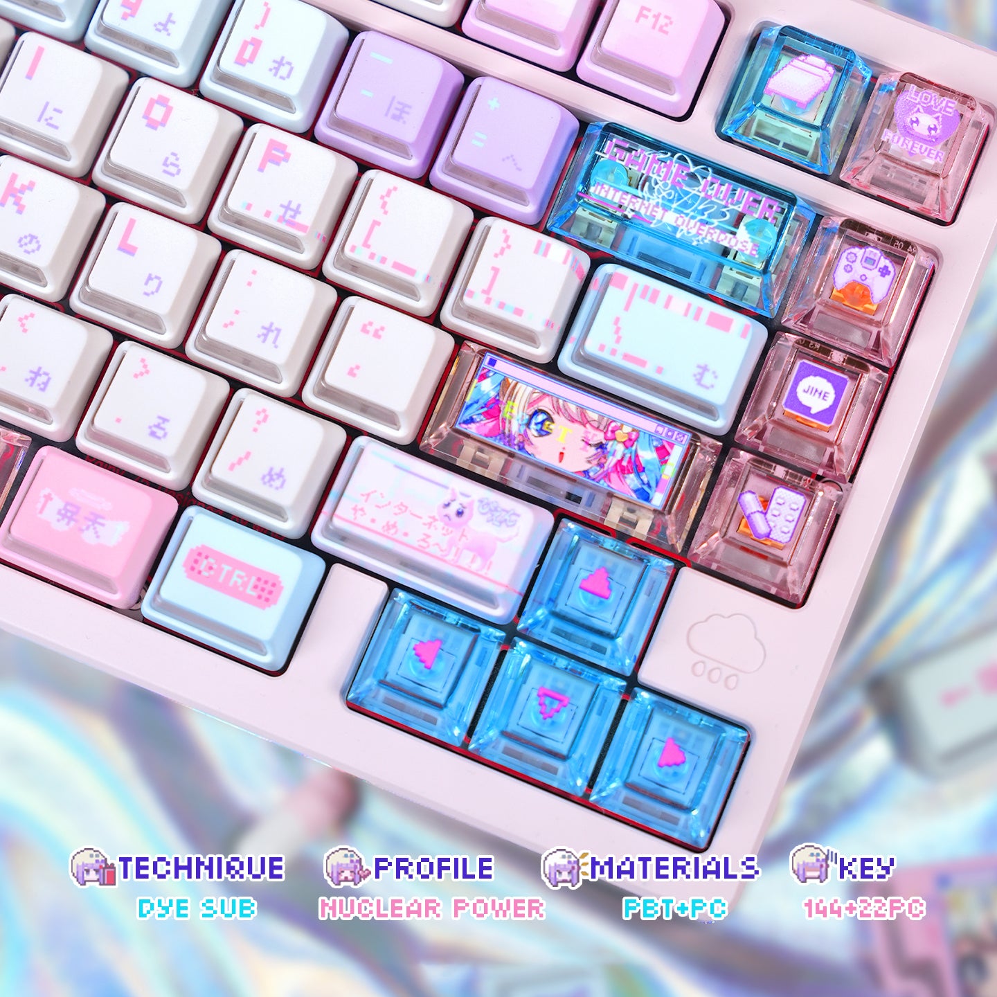KAngel - Astral Party Wiki Keycaps Compatible with Wooting 60HE, MAD60HE, ACE60, ATK EDGE60, FUN60, WIN60, LUCKY 65, IPI65, REAL67, XTRFY K5, TITAN68, ACE68, MAD68HE, MADE68, HERO68, NANO68, FIRE68, MIG68, and ATK RS6.