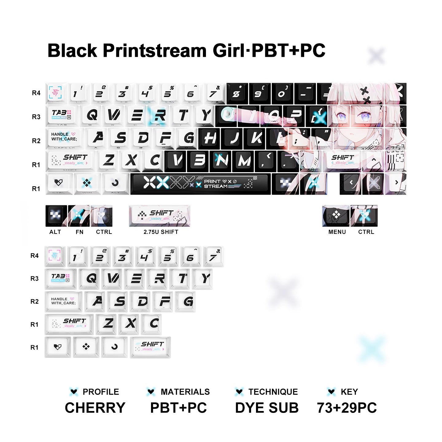 Printstream Girl Keycaps - Titan Nation
