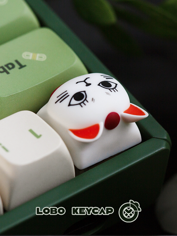 Bold Grandma Cat Cute Anime Resin Keycap – Single ESC Artisan Key - Titan Nation