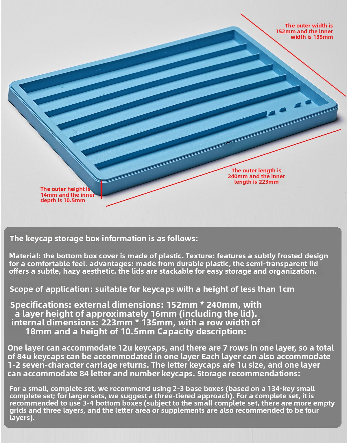3-Layer Stackable Keycap Storage Box for Mechanical Keyboards - Titan Nation
