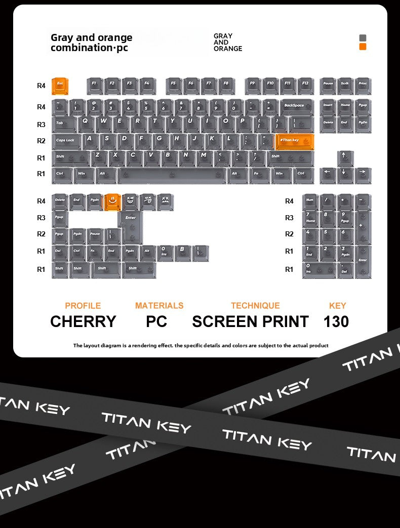 Titan Nation Frosted Matte Dual-Tone Keycaps – PC Translucent Set - Titan Nation