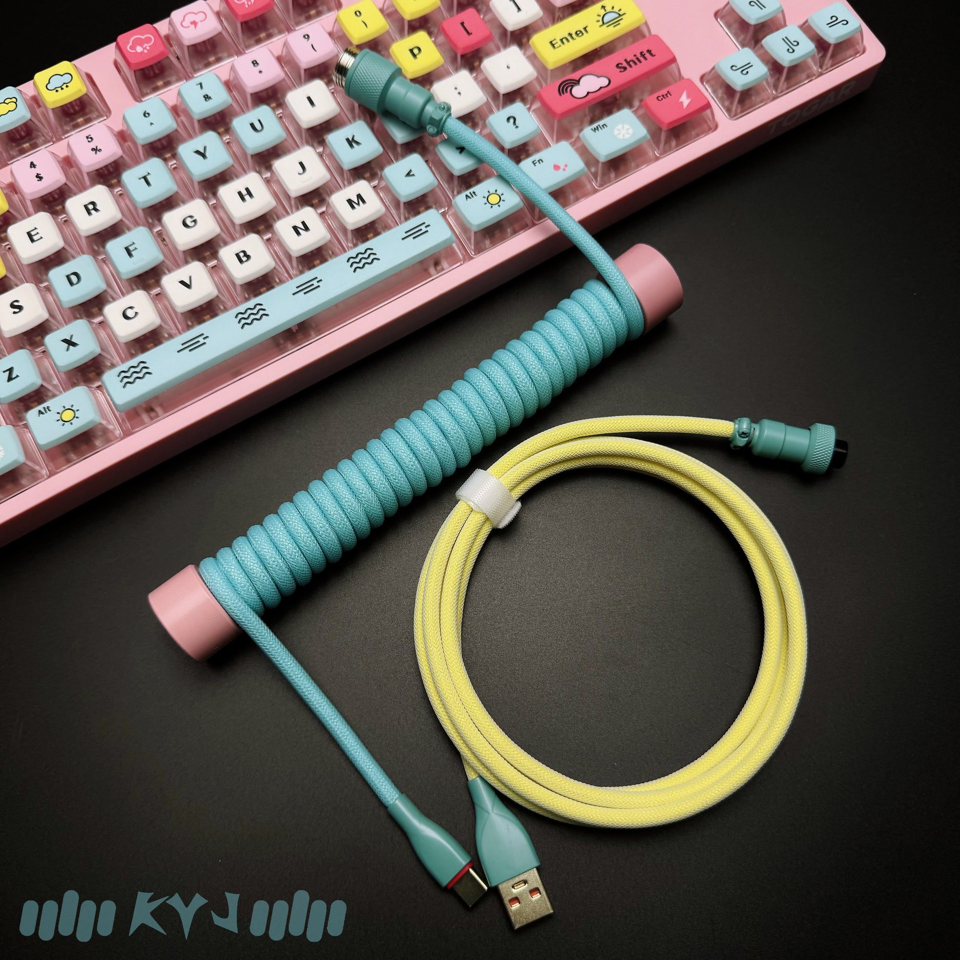 Custom Coiled Type-C Aviator Cable for Mechanical Keyboards – 8K Magnetic Switch Data Cable - Titan Nation