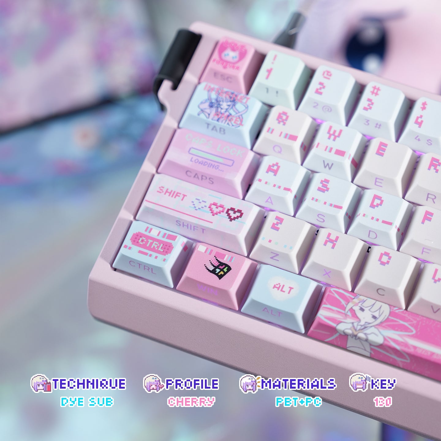 KAngel - Astral Party Wiki Keycaps Compatible with Wooting 60HE, MAD60HE, ACE60, ATK EDGE60, FUN60, WIN60, LUCKY 65, IPI65, REAL67, XTRFY K5, TITAN68, ACE68, MAD68HE, MADE68, HERO68, NANO68, FIRE68, MIG68, and ATK RS6.