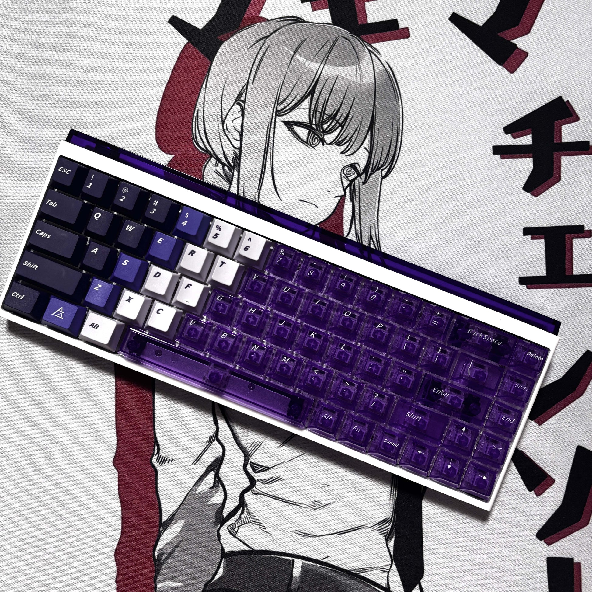Ice Crystal Gradient Transparent Keycaps – PC Keycaps for Wooting & ACE68 - Titan Nation