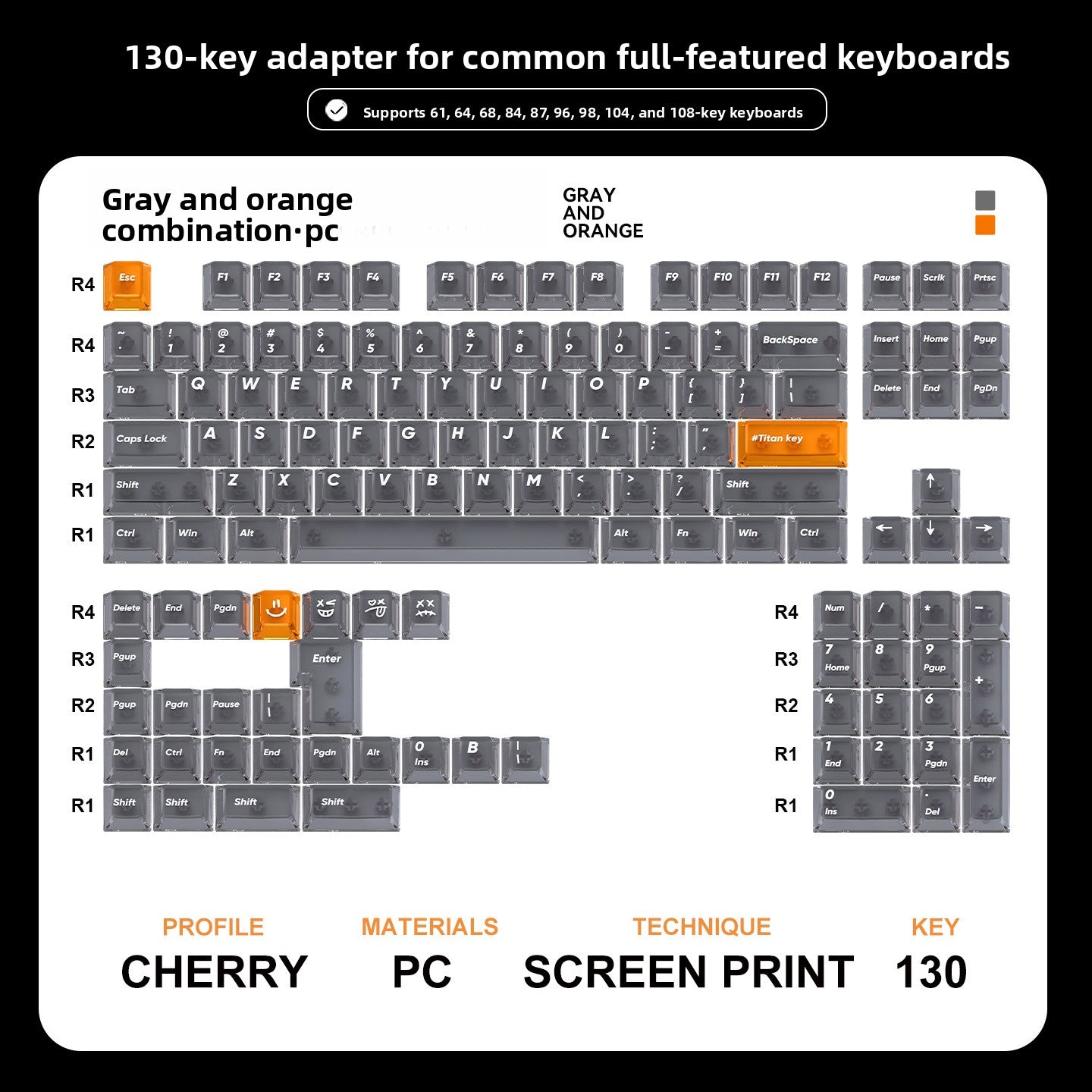 Titan Nation Frosted Matte Dual-Tone Keycaps – PC Translucent Set - Titan Nation