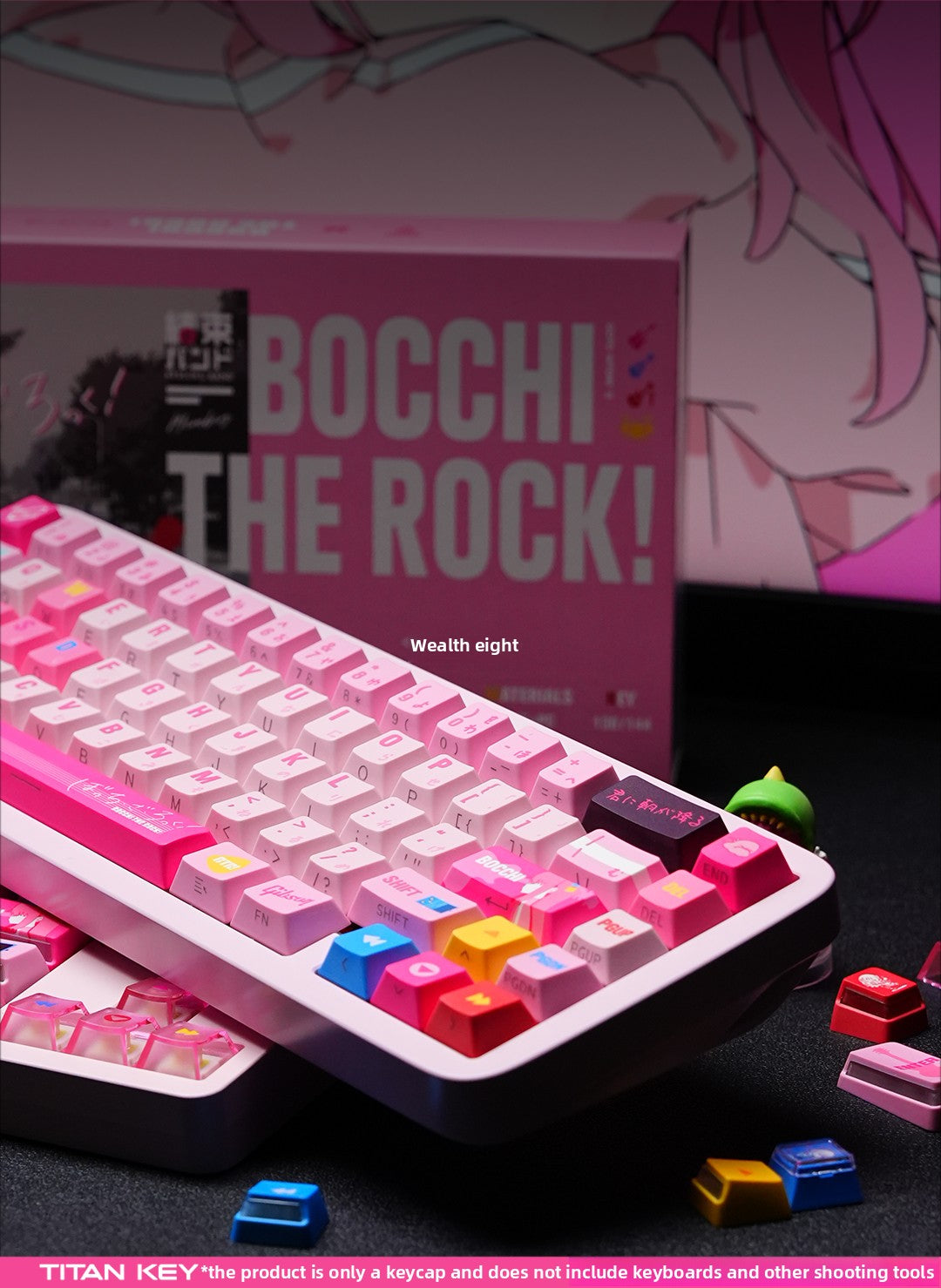 Titan Nation Bocchi the Rock Pochi-chan Keycaps – Pink PBT Set - Titan Nation