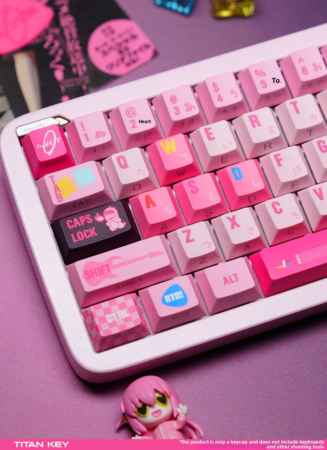 Titan Nation Bocchi the Rock Pochi-chan Keycaps – Pink PBT Set - Titan Nation
