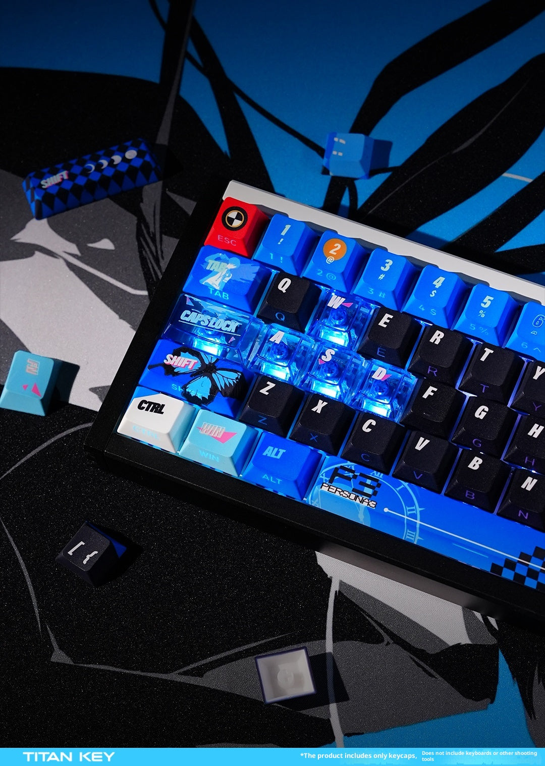 Persona 3 Reload Keycaps Set – PBT Dye-Sub Blue Nuclear Style