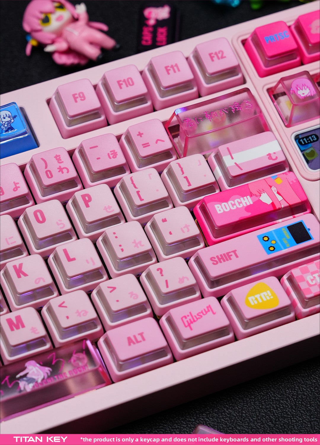 Titan Nation Bocchi the Rock Pochi-chan Keycaps – Pink PBT Set - Titan Nation