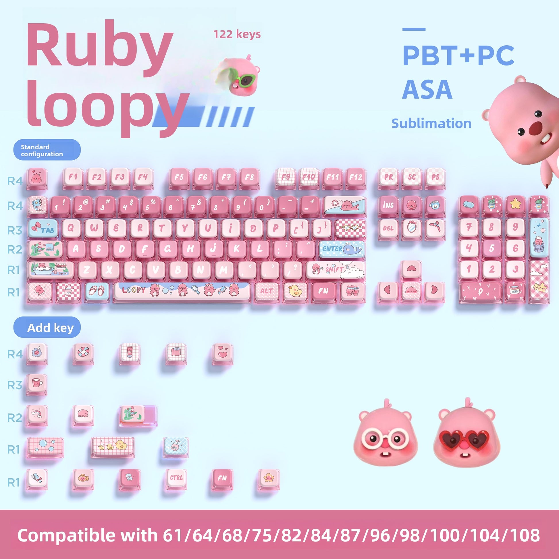 Original Theme Translucent ASA Keycaps Custom Cute PBT+PC Sublimation - Titan Nation