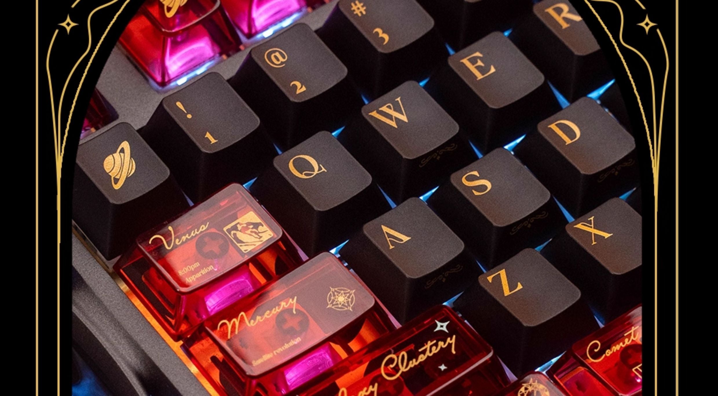 PC周辺機器 Namong Rudory and Lessy artisan keycap NORIIY Solar System Keycaps – Original PBT+PC Shine-Through Cherry Set