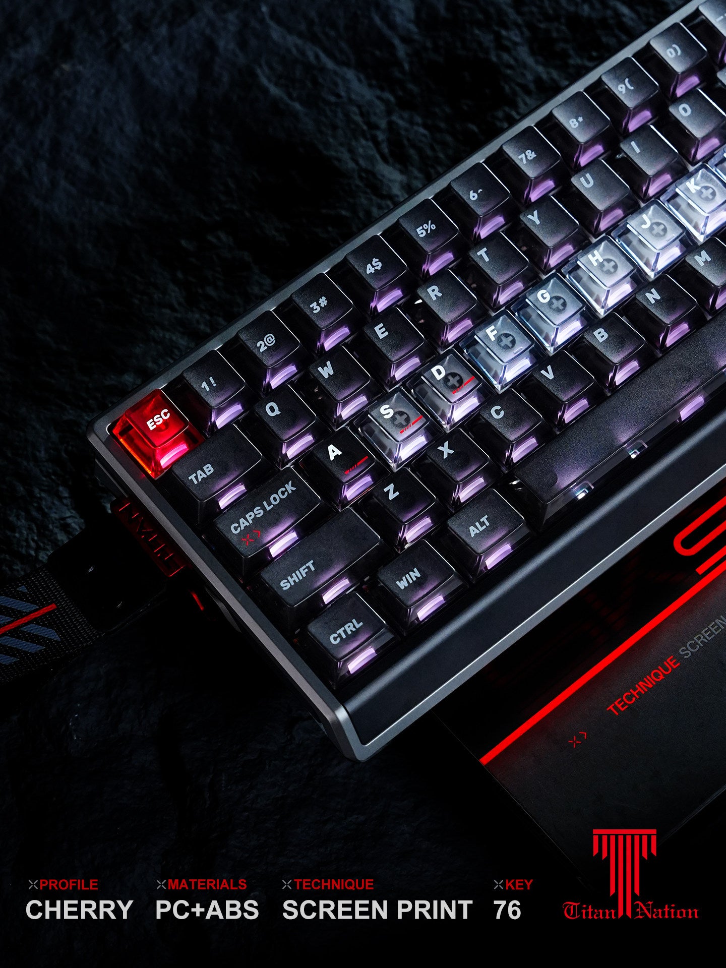 Skyline Black Keycaps – Transparent PC Keycaps for 60% & 75% Keyboards