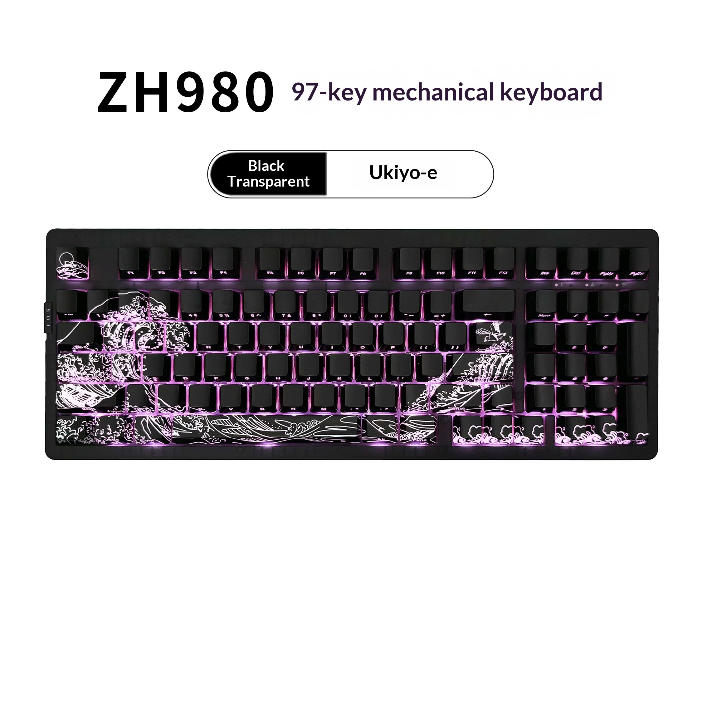 ZH980 Black Transparent Spider-Web Mechanical Keyboard | Gaming