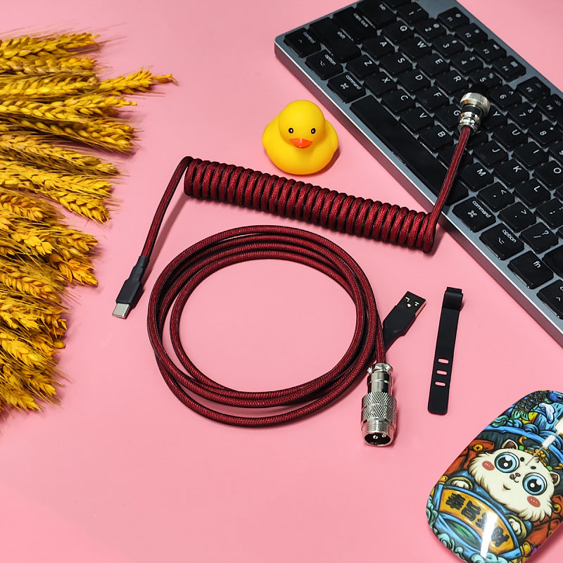 8K Return Rate Mechanical Keyboard Aviation Plug Cable Keyboard Cable Gaming Cable USB Data Cable Spring Cable Custom Cable - Titan Nation