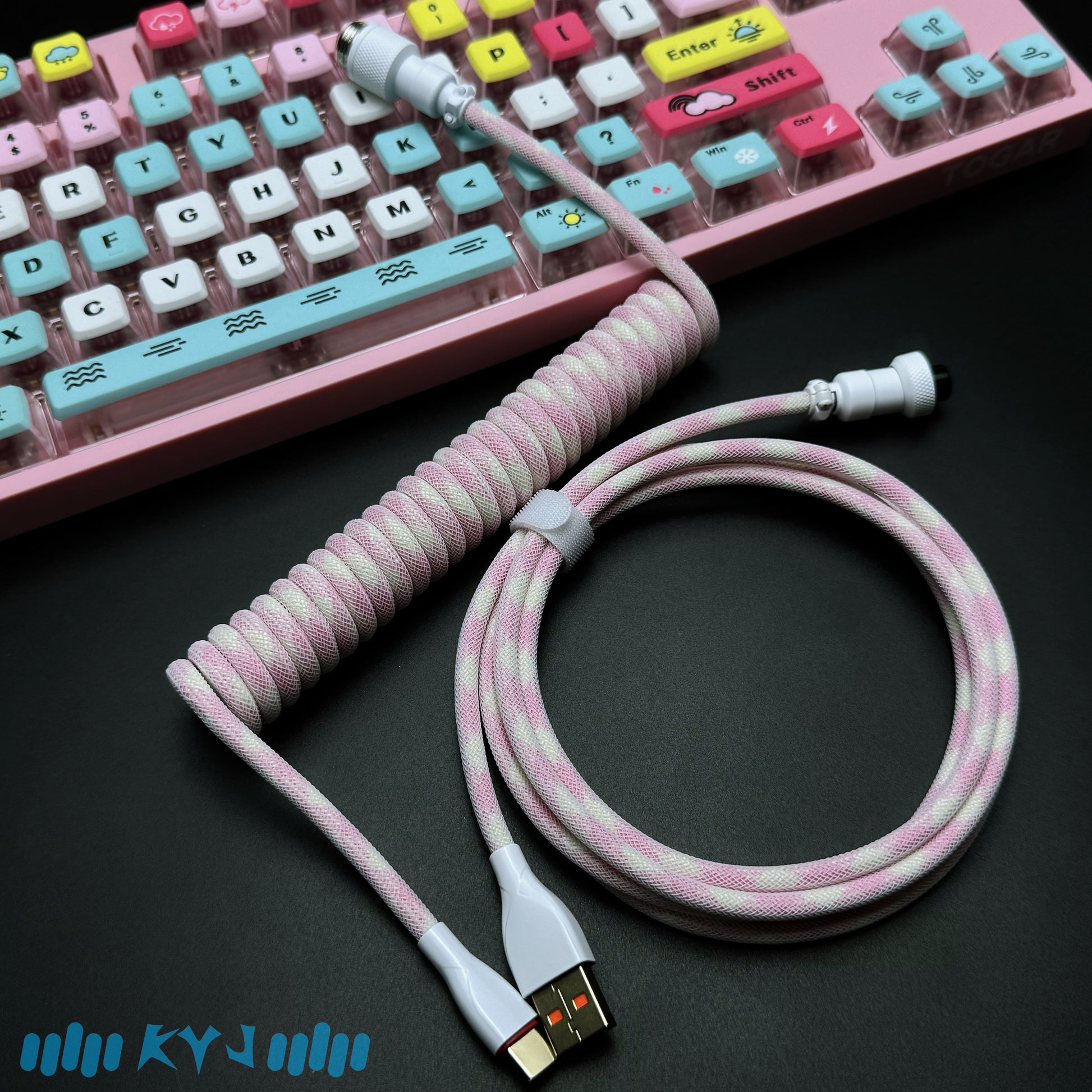 Custom Coiled Type-C Aviator Cable for Mechanical Keyboards – 8K Magnetic Switch Data Cable - Titan Nation