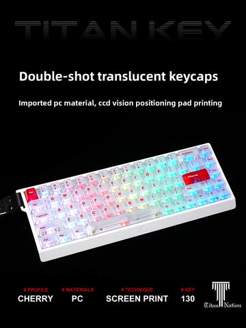Titan Nation Frosted Matte Dual-Tone Keycaps – PC Translucent Set - Titan Nation