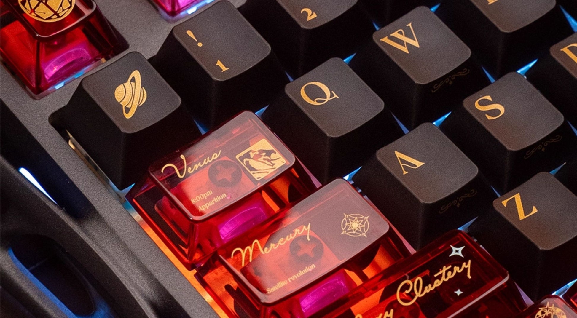 NORIIY Solar System Keycaps – Original PBT+PC Shine-Through Cherry Set - Titan Nation
