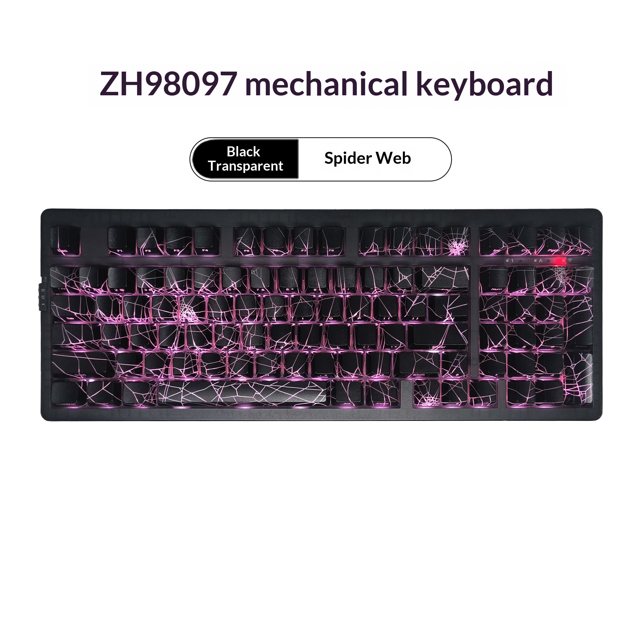 ZH980 Black Transparent Spider-Web Mechanical Keyboard | Gaming