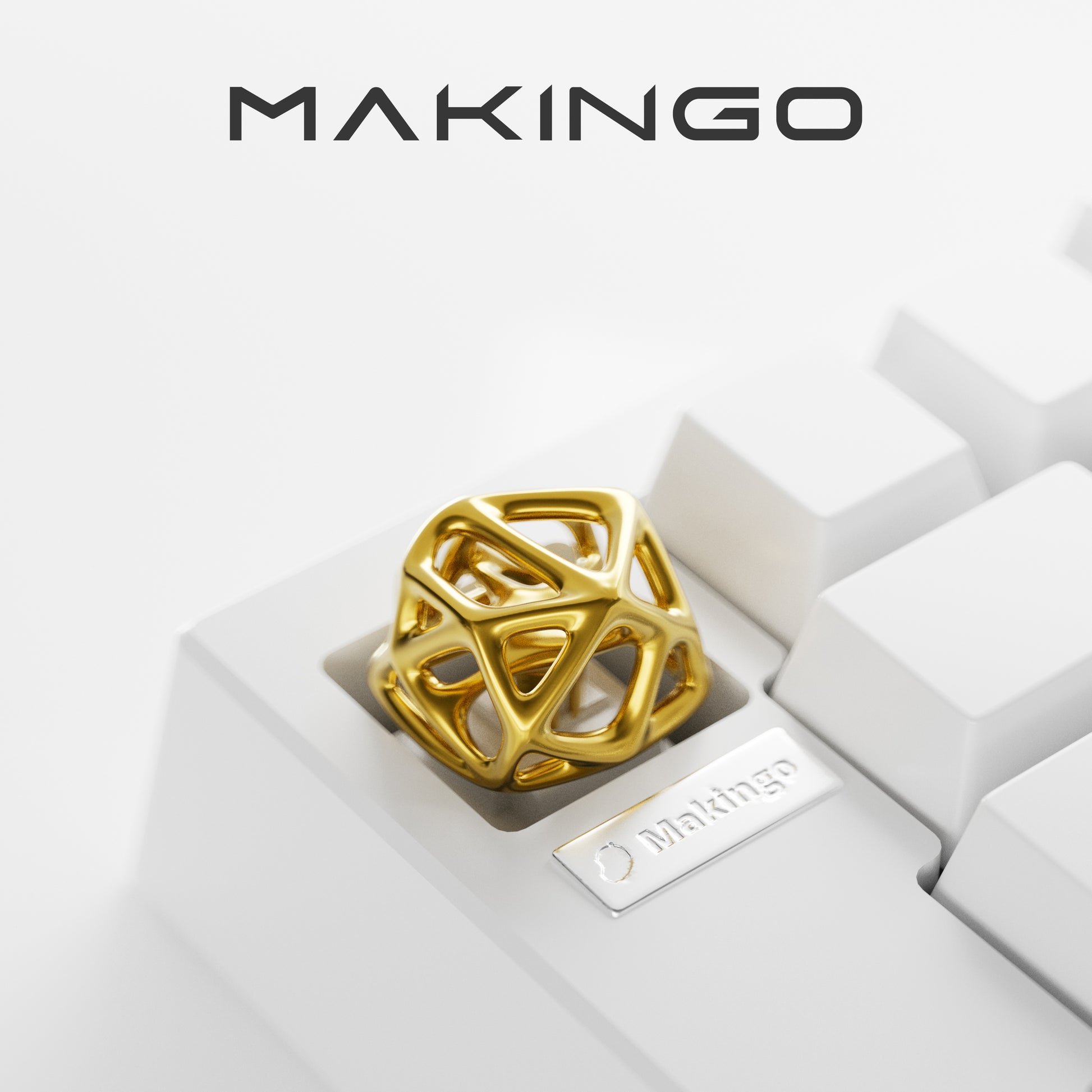Makingo Hollow Black Gold Artisan Keycap – Original Metal ESC Key - Titan Nation