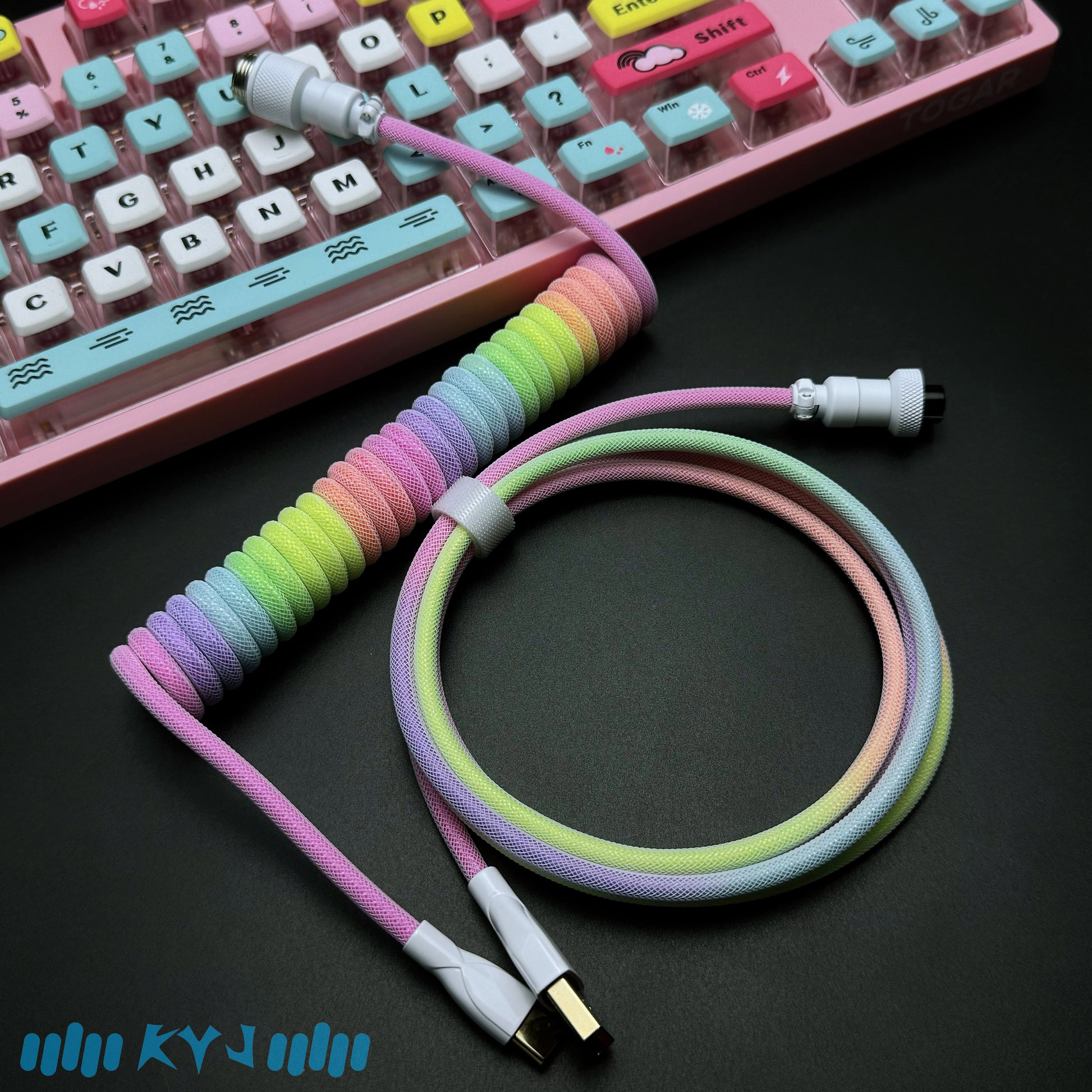 Custom Coiled Type-C Aviator Cable for Mechanical Keyboards – 8K Magnetic Switch Data Cable - Titan Nation