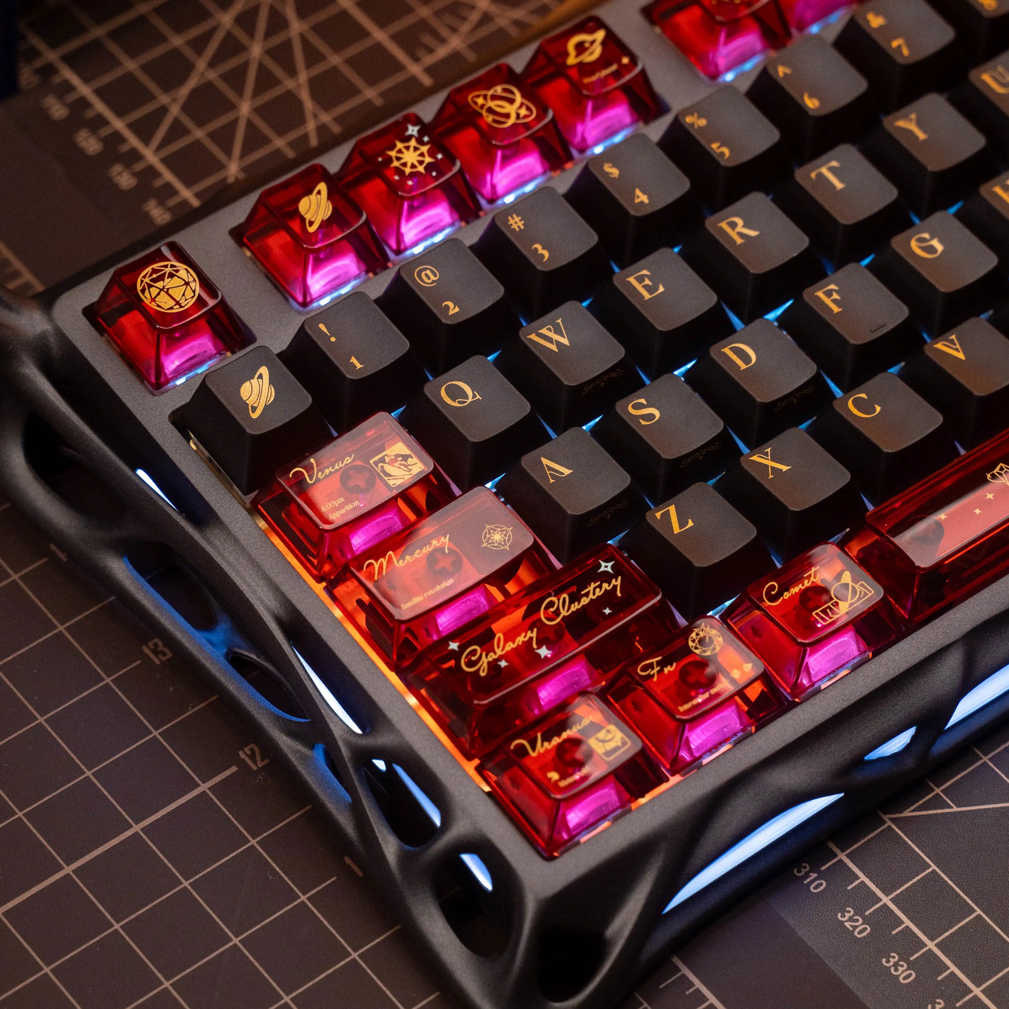 PC周辺機器 Namong Rudory and Lessy artisan keycap NORIIY Solar System Keycaps – Original PBT+PC Shine-Through Cherry Set