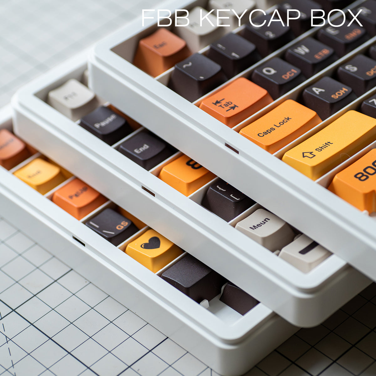Multi Key Cap Stackable Keycap Display Box – Multi-Layer Dustproof White Organizer