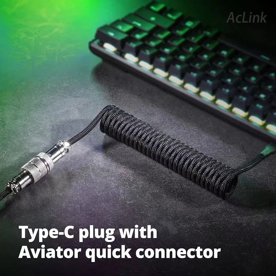 8K Return Rate Mechanical Keyboard Aviation Plug Cable Keyboard Cable Gaming Cable USB Data Cable Spring Cable Custom Cable - Titan Nation