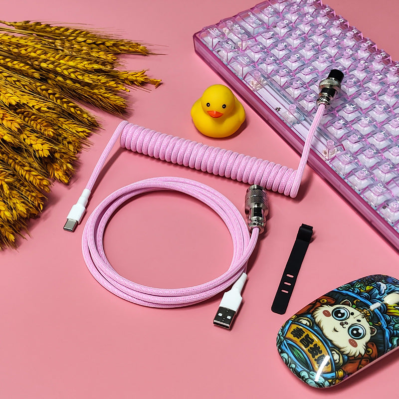 8K Return Rate Mechanical Keyboard Aviation Plug Cable Keyboard Cable Gaming Cable USB Data Cable Spring Cable Custom Cable - Titan Nation