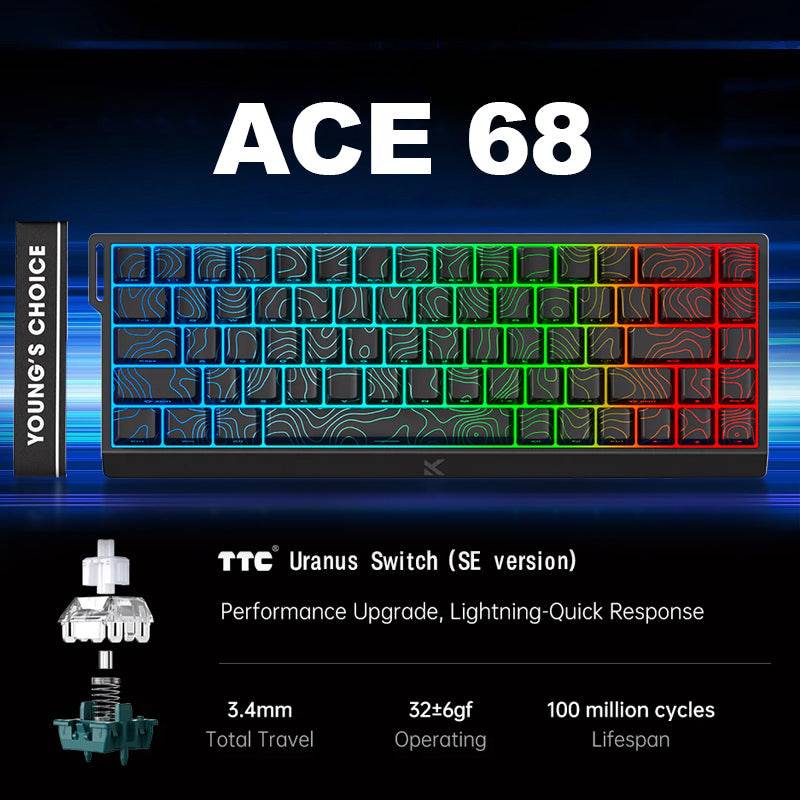 MCHOSE ACE 68 layout is similar to Wooting60HE and MAD68HE, supports quick triggering